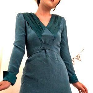 ~vintage Marsha Brady teal dress (S)~